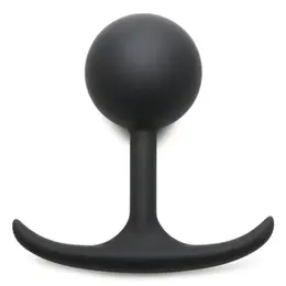 XR Brands Comfort Plugs Silicone Weighted Round Plug 4.4cm Black