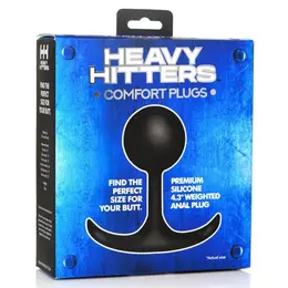 XR Brands Comfort Plugs Silicone Weighted Round Plug 4.4cm Black