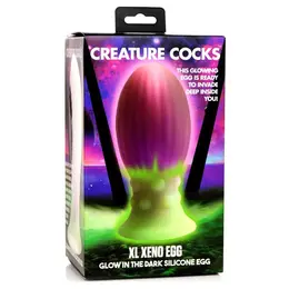 Creature Cocks Xeno Silikonsko Jaje koje Svetli u Mraku XL Roze