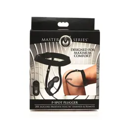 XR Brands P-Spot Plugger Silikonski Prostate Čep sa Pojasom i Daljinskim