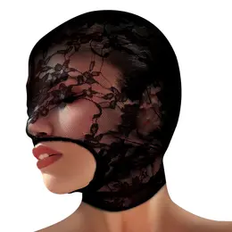 Lace Seduction Black Lace Open Mouth Mask - One Size by XR Brands