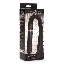 XR Brands Vibra-Lasher Silicone Vibrating Flogger Crna 3 Režima