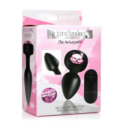 XR Brands Silicone Pink Gem Plug Small - Remote-Controlled Vibrating System