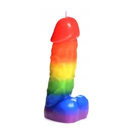Pipedream Pride Rainbow Drip Candle - Nenamirisana Niskotopljiva Vosak, 15 cm
