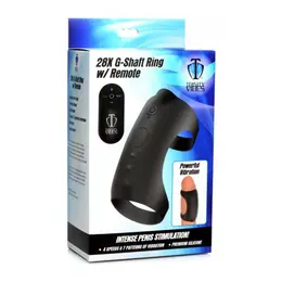 XR Brands G-Shaft Silikonski Prsten sa Daljinskim Upravljanjem, Vodootporan, Crn
