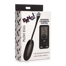 BANG! Platinum Series Plush Silicone Vibrating Egg with Remote - Silver