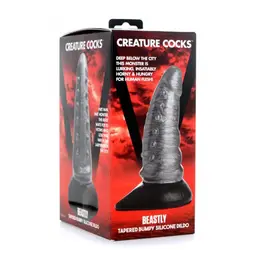 Beastly silikonski model suženi kvrgavi sa usisnom bazom 21 cm