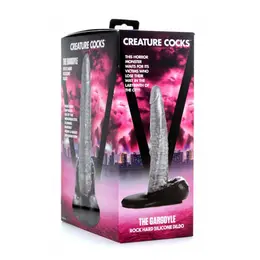 XR Brands The Gargoyle Hard Silicone Model with Textured Surface Black