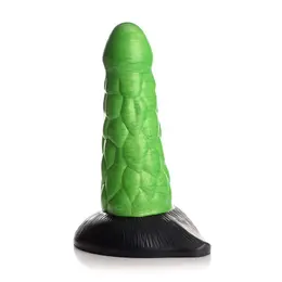 Radioactive Reptile Thick Scaly Silicone Fantasy Model, Green, Large