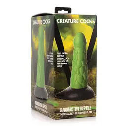 Radioactive Reptile Thick Scaly Silicone Fantasy Model, Green, Large