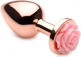 nsnovelties Rose Gold Anal Plug Medium Pink Flower Aluminium