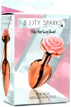 nsnovelties Rose Gold Anal Plug Medium Pink Flower Aluminium