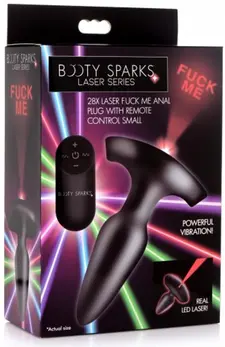 XR Brands Laser LED Plug Small - Remote Control, Red Light, Silicone