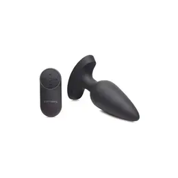 XR Brands Laser Remote Silicone Plug Large with Light Display Red