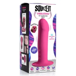 XR Brands Squeezable Silicone Vibrating Model, Black, 20 cm