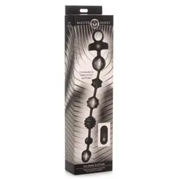 XR Brands Dark Rattler Silicone Intimate Bead System with Remote, Black