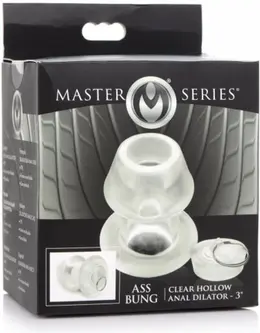 XR Brands Ass Bung Medium Clear Hollow Dilator with Removable Plug