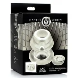 XR Brands Ass Bung Clear Hollow Dilator Large Plug TPE Transparent