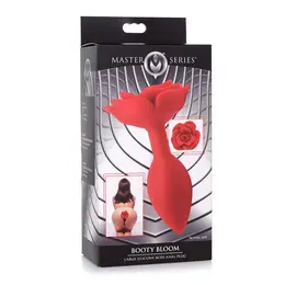 Booty Bloom Silicone Rose-Shaped Intimate Plug Red - Velvet Finish