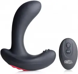 XR Brands Silicone Inflatable Prostate Massager with Vibration Black