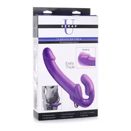 XR Brands Revolver Vibrating Strapless Strap-On, Thick Design, Black