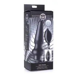 XR Brands Ass-Pand Veliki Naduvavajući Silikonski Čep, Crna, 15 cm