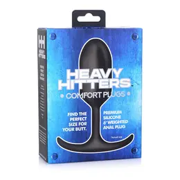 XR Brands Heavy Hitter Veliki Otežani Silikonski Čep, Crna, 260g