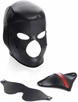 Scorpion Hood Neoprenska Maska za Lice sa Odvojivom Povezom za Oči i Poklopcem za Usta, Crna