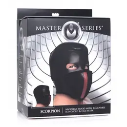 Scorpion Hood Neoprenska Maska za Lice sa Odvojivom Povezom za Oči i Poklopcem za Usta, Crna