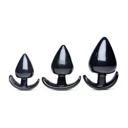 Triple Spades 3-delo Set Analnih Čepova Silikon Crni Postepene Veličine