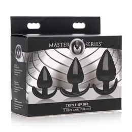 Triple Spades 3-delo Set Analnih Čepova Silikon Crni Postepene Veličine