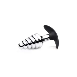 Dark Hive Metal Silicone Plug - Ribbed, Grey, 4.5in, Aluminum & Silicone