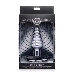 Dark Hive Metal Silicone Plug - Ribbed, Grey, 4.5in, Aluminum & Silicone