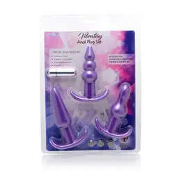 Blush Novelties Anal Adventures 4-Piece Vibrating Plug Set Black