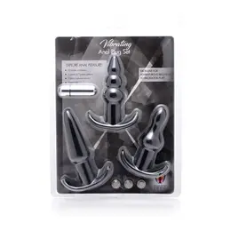 Blush Novelties Anal Adventure 4-Piece Vibrating Plug Set Black