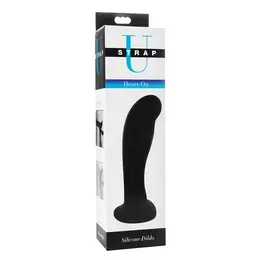 Strap U Heart On Silicone Model - Black, 15 cm, Harness-Compatible