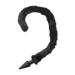 Bad Kitty Silicone Cat Tail Plug - Black, Flexible, 28 Inch Length