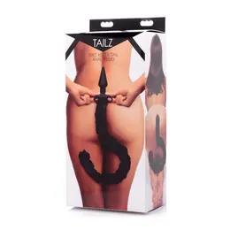 Bad Kitty Silicone Cat Tail Plug - Black, Flexible, 28 Inch Length
