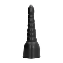 All Black 13/34 cm Intimni Model sa Teksturiranim Žljebovima, Crna