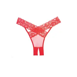 Dreamgirl Desire Panty Sheer Lace Crotchless One Size Crna