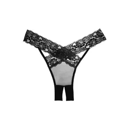 Desire Sheer Lace Crotchless Panties One Size - Elegant Cutout Design