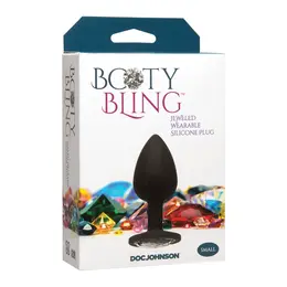 Booty Bling Pik Intimni Čep Mali Crni sa Akcentom od Kamena