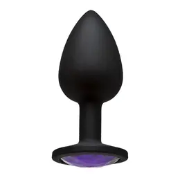 Booty Bling Spade Intimate Plug Small Black with Pastel Gem