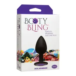 Booty Bling Spade Intimate Plug Small Black with Pastel Gem