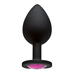 Booty Bling Large Spade Silicone Plug Black with Pastel Gem
