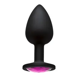 Booty Bling Spade Plug Small Black - Pastel Gem, Silicone, Safe Base