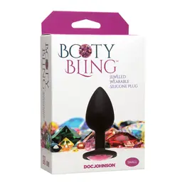 Booty Bling Spade Plug Small Black - Pastel Gem, Silicone, Safe Base