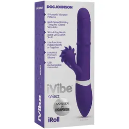 Doc Johnson iVibe Select iRoll Rabbit-Style Massager, Pink, USB Rechargeable