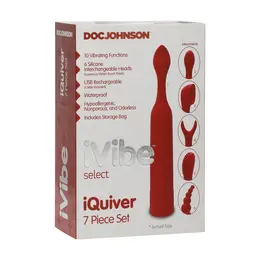 Doc Johnson iQuiver Intimate Device 6 Attachments Compact Periwinkle