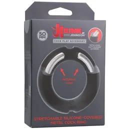 Kink by Doc Johnson Silicone Ring 50mm - Metal Core, Durable Black Design